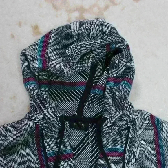 MEXICAN PONCHO Super Soft Hooded Beach Surfer Relaxed Fit Women Small - Picture 6 of 9